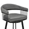 Armen Living Naomi and Chelsea 3-Piece Counter Height Dining Set in Black Metal and Gray Faux Leather SETNMCHGRBL3 - alternate 8